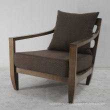 Solid Wood with Linen Fabric Comfortable Sofa Chair